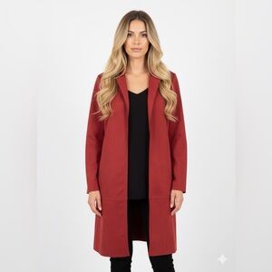 Philosophy Brick Red Open-Front Trench Coat